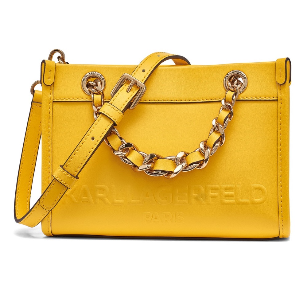 Karl Lagerfeld Leather Sunflower Yellow Crossbody Bag
